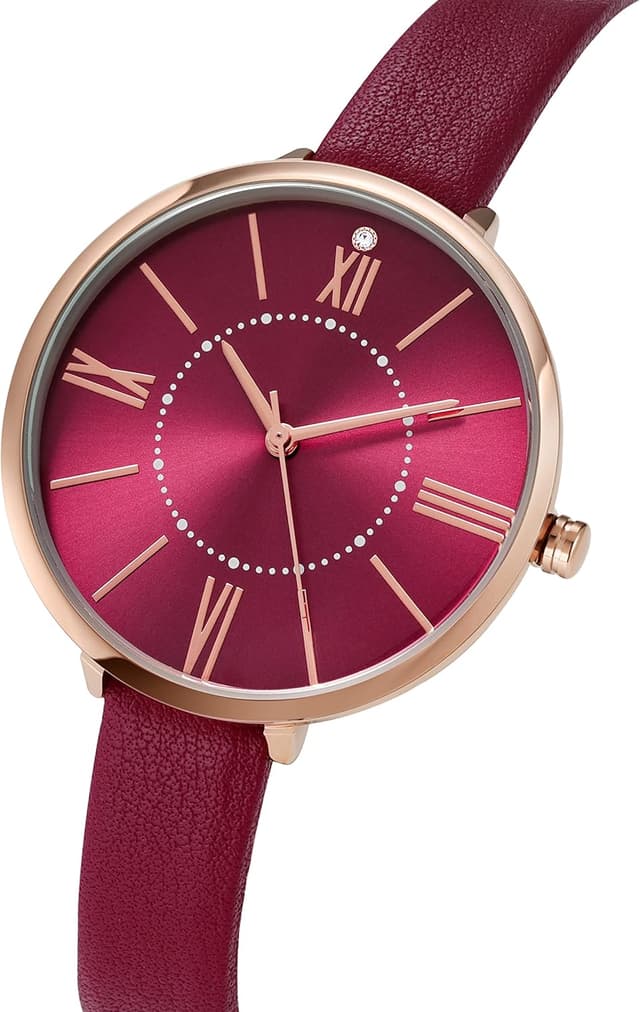 Detalle 2 de KIMOMT montre bracelet femme en cuir à quartz, étanche (modèle mode)