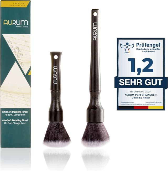 Thumbnail 6 de Aurum-Performance® Detailing Pinsel Auto 2er-Set mit Naturborsten – KFZ-Reinigungspinsel für Innen & Außen