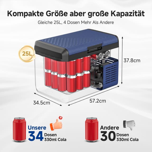 Detalle de AAOBOSI Kompressor Kühlbox 25 l für 12V/230V