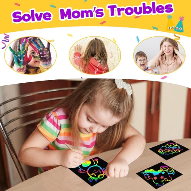 Thumbnail 2 de LIKYMO Scratch art party fillers 240 pcs