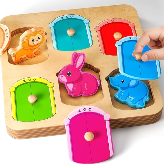 Detalle de SYHLN Animal Peg Puzzle 1–3 Years Wooden Toys