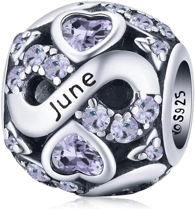 Thumbnail 6 de ShiYu 925 Sterling Silber Geburtsstein Charms Anhänger (Februar) für Pandora-Armbänder