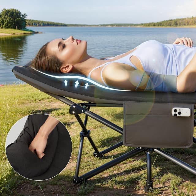 Detalle 2 de OVERMONT 28" Extra Wide Folding Camping Bed