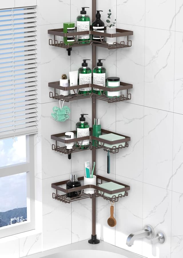 Thumbnail 6 de DAOYA Corner Shower Caddy 4-Tier Tension Pole