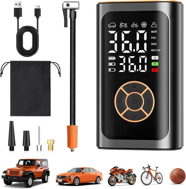 Detalle de Compresor Aire Portátil 150 PSI Inflador Coche
