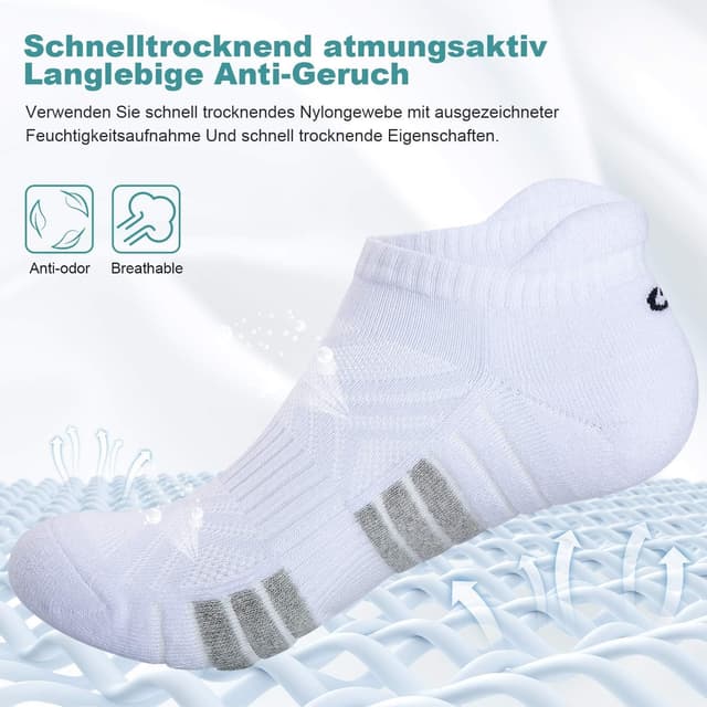 Detalle 1 de anqier Sneaker Socken 6 Paar Kurz Gepolstert