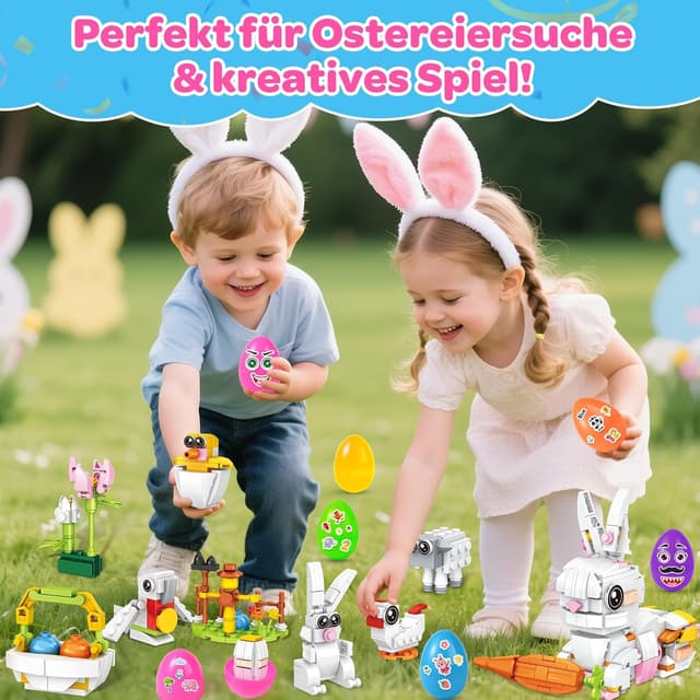 Detalle 1 de MOONTOY Ostergeschenke Kinder: 12 Ostereier