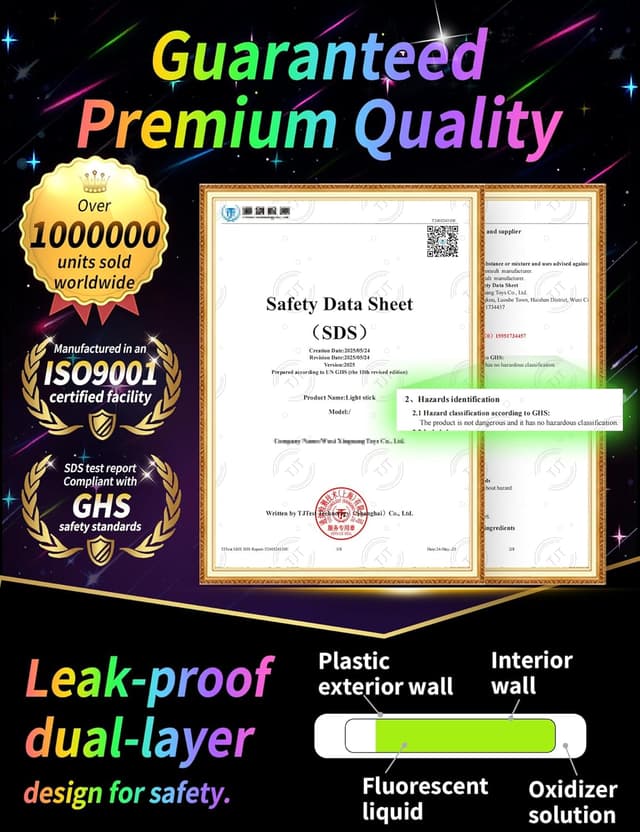 Detalle de FUSHI&MON Glow Sticks 30 Pack 6 inch