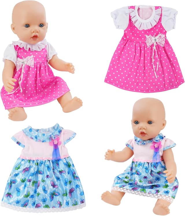 Detalle de Aolso set di vestiti per bambole New Born Baby Doll, 35–45 cm (con cappello), confezione da 4 serie Coniglio