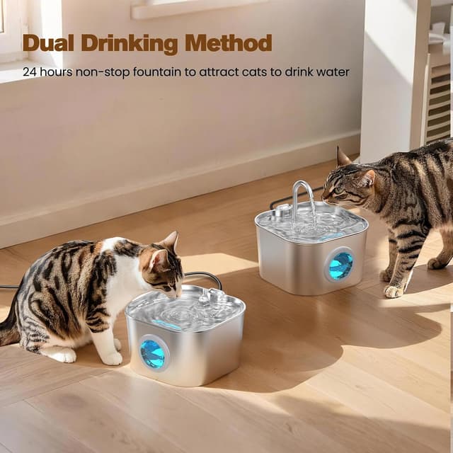 Thumbnail 6 de Cat Water Fountain Stainless Steel 74oz