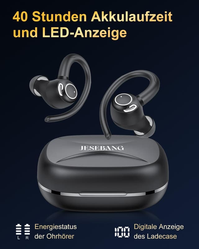 Detalle 2 de Jesebang Bluetooth Kopfhörer Sport – In Ear mit IP7 und 40 Std