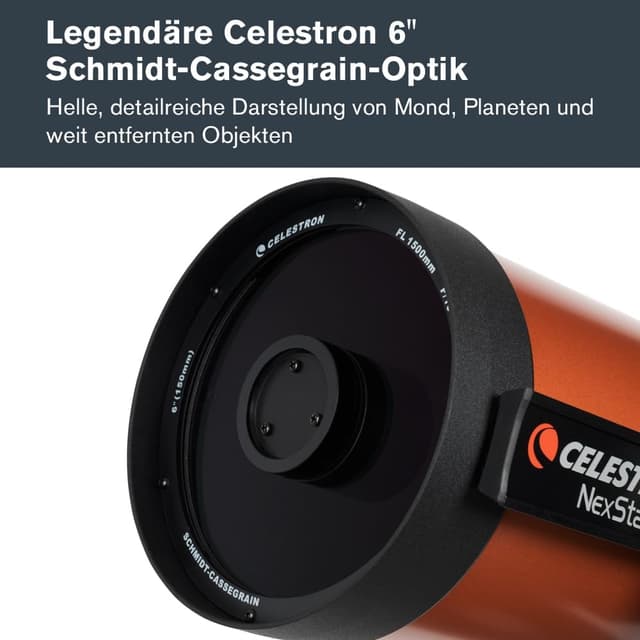 Detalle de Celestron NexStar 6SE (11068) Computer-gesteuertes Schmidt-Cassegrain-Teleskop mit Advanced GPS und AutoAlign