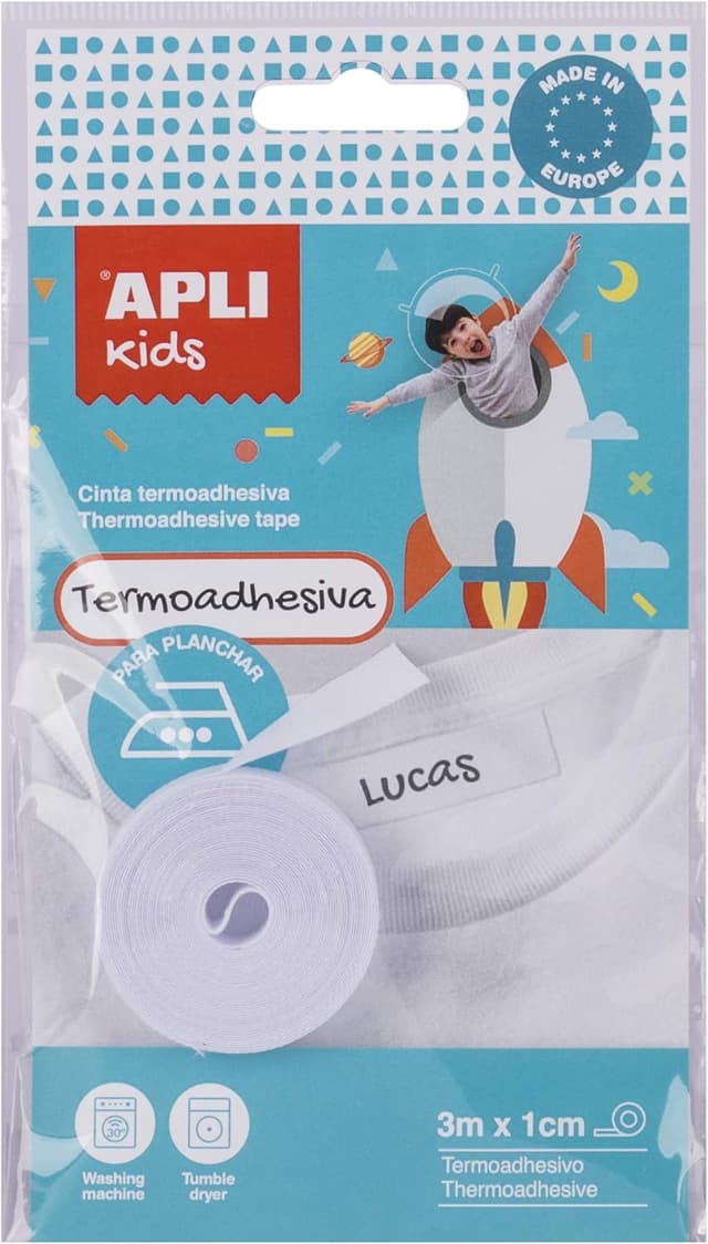 Detalle de Apli Kids Band zum Aufbügeln und Beschriften – Schmelzklebeband, 10 mm x 3 m (1 Stück)