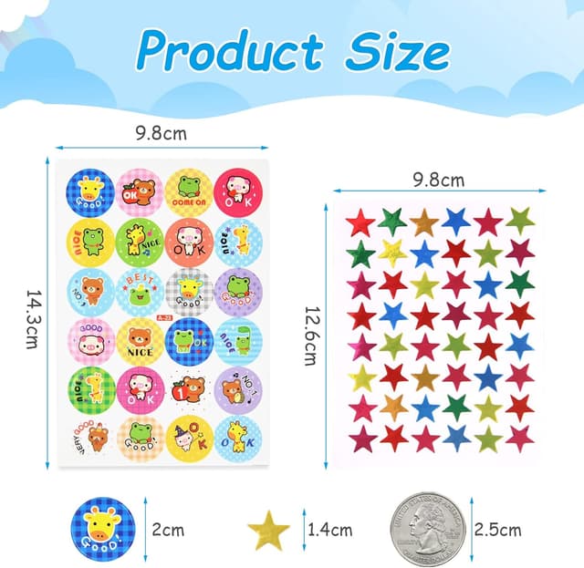 Thumbnail 1 de Vicloon Encouragement Stickers 1200 autocollants