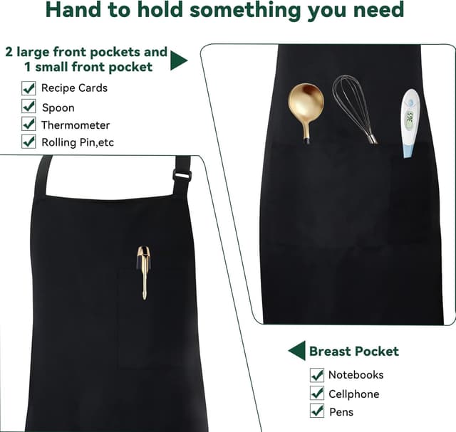Thumbnail 2 de Nideen Chef Apron with Pockets