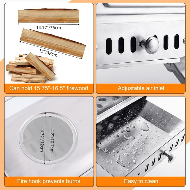 Detalle de Change Moore Medium Tent Stove 2.0 with Schott glass and secondary combustion