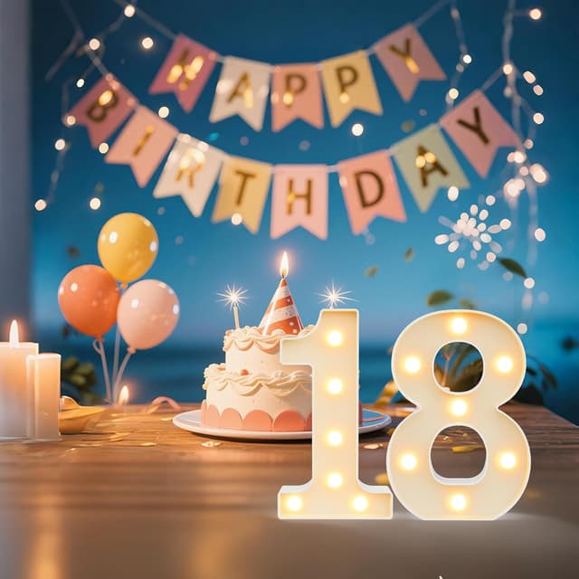 Detalle de LEDIDO LED Zahlenlampe für „Happy Birthday“ – beleuchtete Nummern, 20 (warmweiß & kaltweiß, batteriebetrieben)
