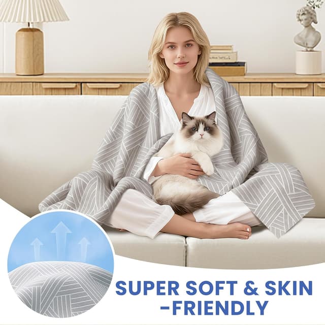 Detalle 2 de Ystyle telo copridivano 200x340 cm grigio chiaro, copritutto antiscivolo e antigraffio