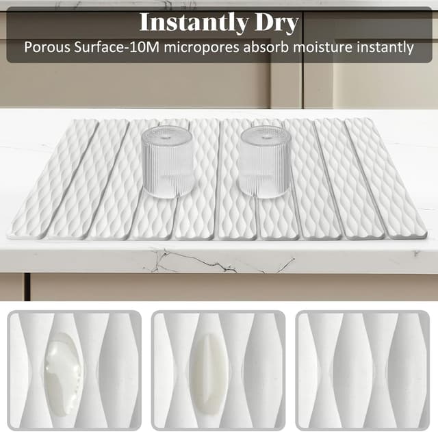 Thumbnail 3 de Large Stone Wave Dish Drying Mat 24" 🧽