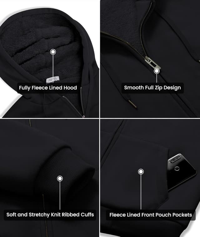 Detalle 1 de GEEK LIGHTING Zip Hoodie Full Zip Warmth