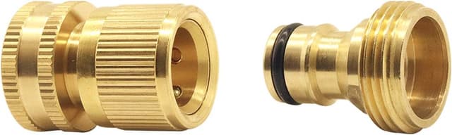Detalle de 3/4 inch solid brass Garden Hose Quick Connect (1 set, 2 pcs) no-leak male & female adapter