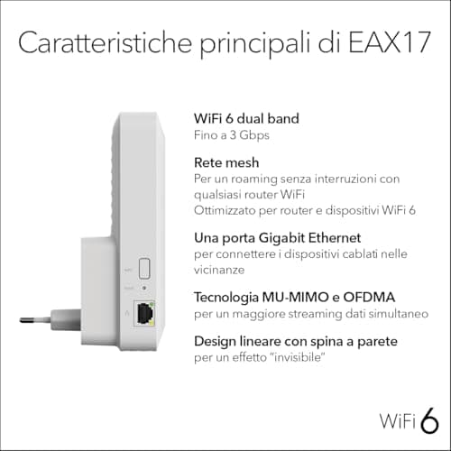 Thumbnail 5 de NETGEAR EAX17 Extensor Mesh WiFi 6 AX3000, 3,0 Gbps