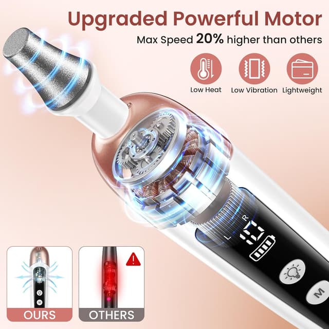 Detalle 2 de Maniküre-Pediküre Set Nagelfräser kabellos 6 Aufsätze 10 Geschwindigkeiten
