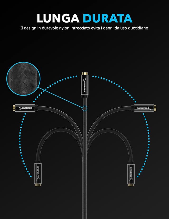 Detalle de Sabrent Adattatore audio USB-A a Jack 3,5 mm TRRS (CB-UA35) con microfono integrato