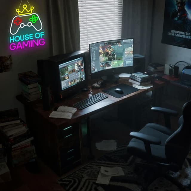 Detalle de NYXEN Neon Gaming Pad LED Schild Krone