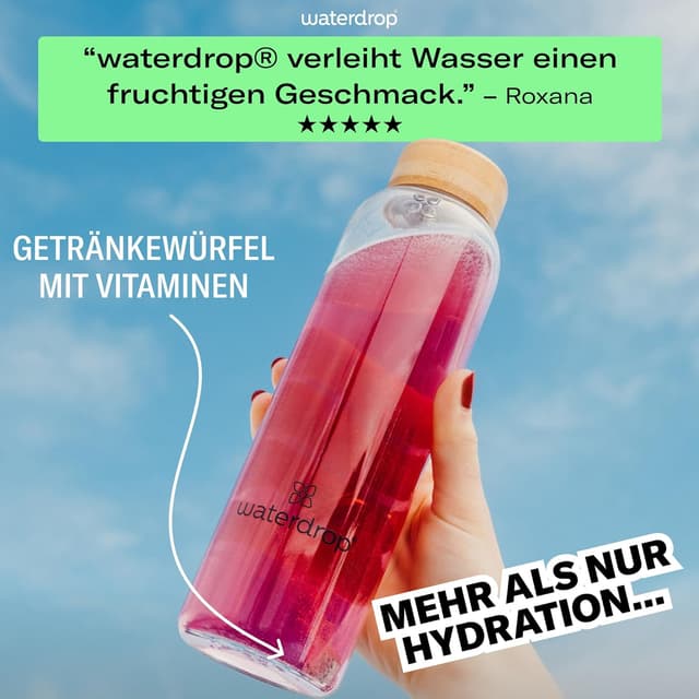 Detalle de waterdrop® Beeren & Früchte Set – 48 zuckerfreie Waterdrop Würfel aus fruchtigen & pflanzlichen Aromen