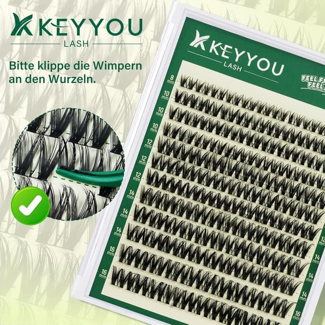 Thumbnail 5 de KEYYOU Wimpern Extensions Set D Curl 8–16 mm