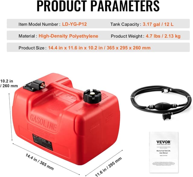 Thumbnail 6 de VEVOR réservoir carburant marin 12 L