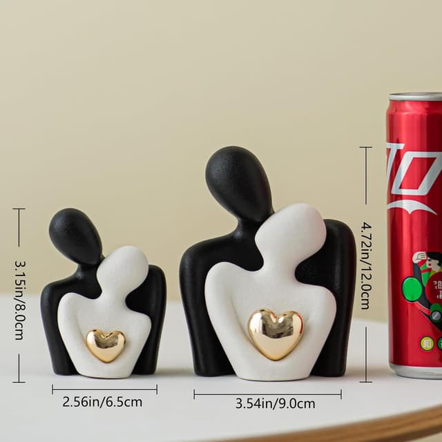 Detalle 2 de LCCCK Mini Keramik Paarfigur mit Herz 8 cm