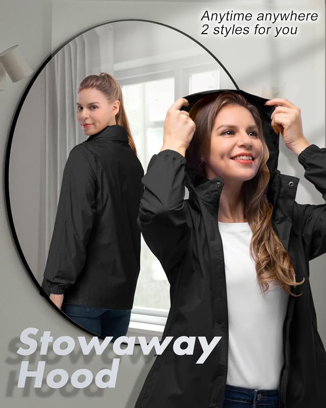 Detalle de 33,000ft women’s rain jacket, packable