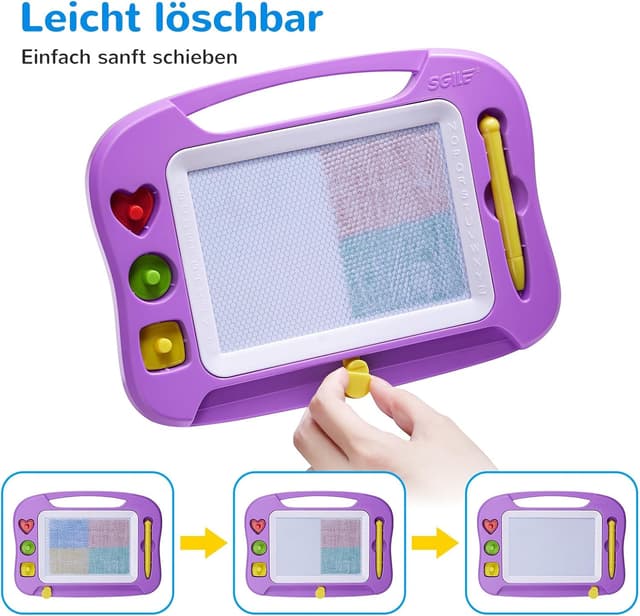 Thumbnail 5 de SGILE Große Magnetische Maltafel 42 × 32 cm Lila