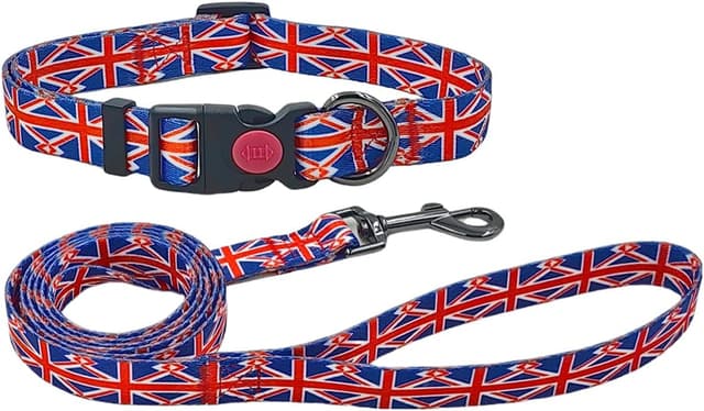 Detalle de Olahibi Union Flag Dog Collar and Leash XS