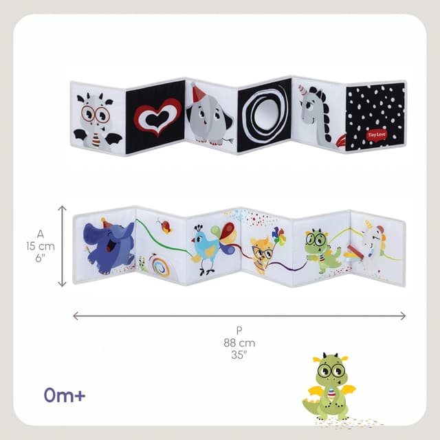 Detalle de Tiny Love Double-Sided First Book: libro sensoriale neonati 0+ mesi bianco e nero e colori vivaci