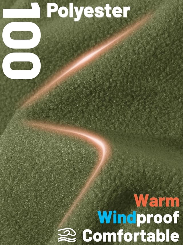 Detalle 2 de TACVASEN Herren Fleecejacke Winddicht mit Kapuze