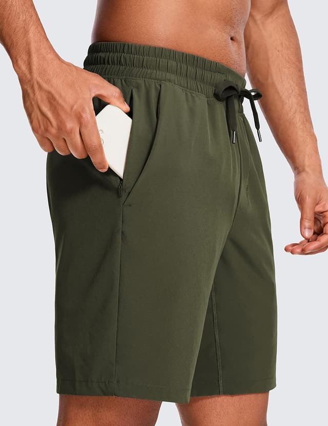 Detalle de Pantaloncini running uomo CRZ YOGA con fodera in rete e tasche, 13/18/23 cm
