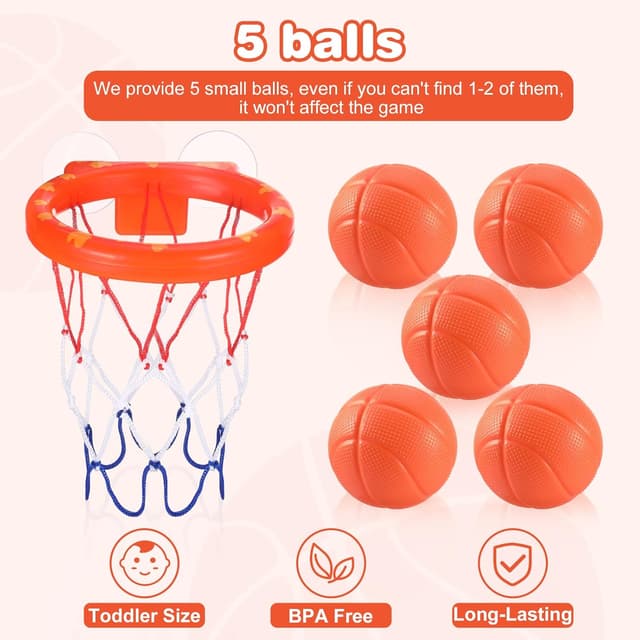 Thumbnail 2 de Baby Badewannenspielzeug 5 Bälle Basketballkorb