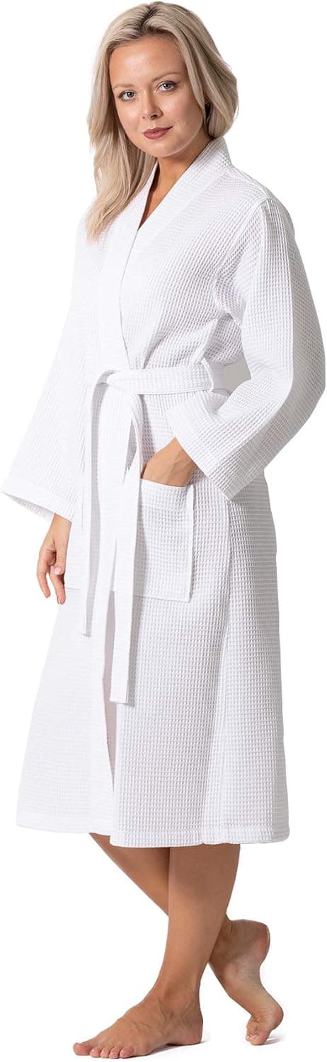 Detalle 2 de Kimono robe 52% cotton waffle knit