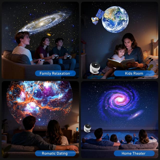 Thumbnail 6 de Galaxy Home Planetarium-Projektor mit Timer – 13-in-1 Stern-Nachtlicht mit verstellbarem Fokus