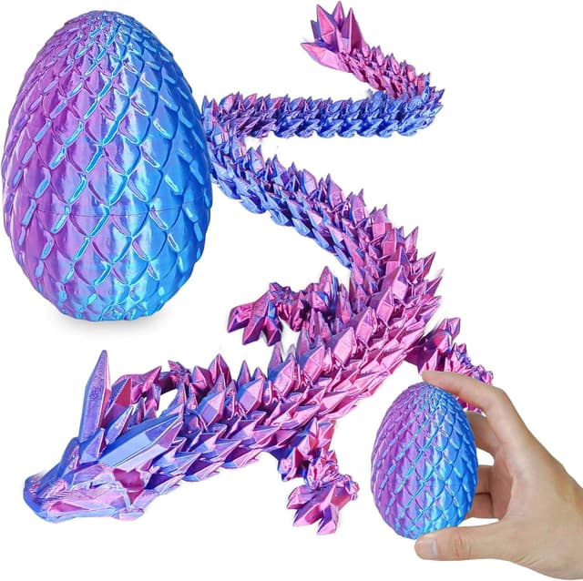 Detalle de Surprise Dragon Egg with Dragon Inside – Purple 3D Printed Fidget Toy (Small)