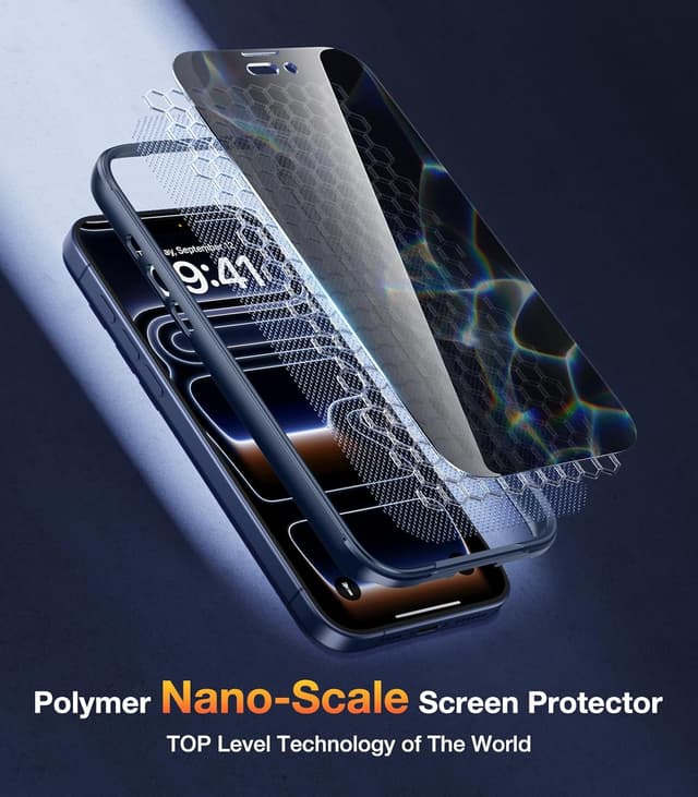 Detalle de Diaclara Magnetic for iPhone 17 Pro Max Case (6.9-inch) with MagSafe privacy screen protector and camera protection – Deep Blue