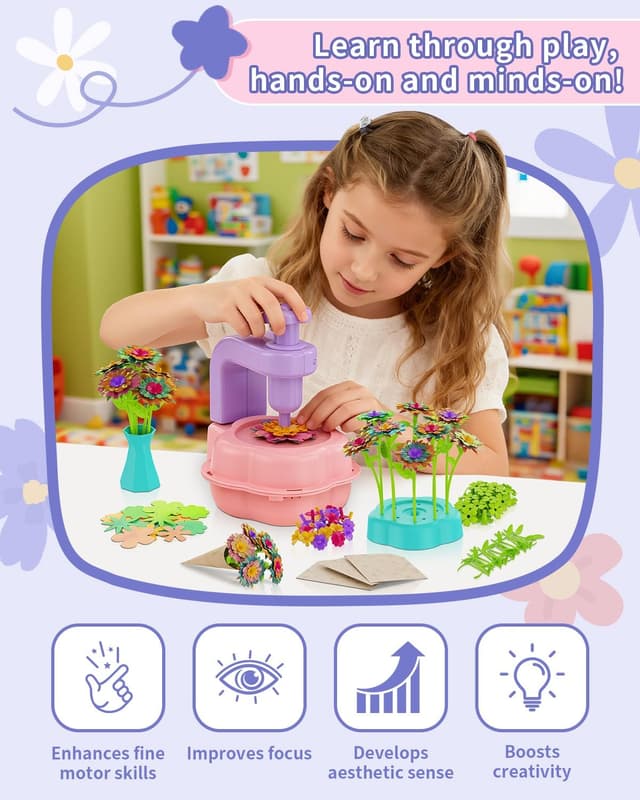 Detalle de BIVBTP Arts and Craft Kits for Kids DIY Flower Bouquet Toys (ages 4–12)