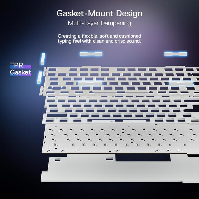 Detalle 2 de Redragon K673 PRO 75% Wireless Gasket RGB Mechanical Keyboard (81 keys, hot-swap, linear Red switches)