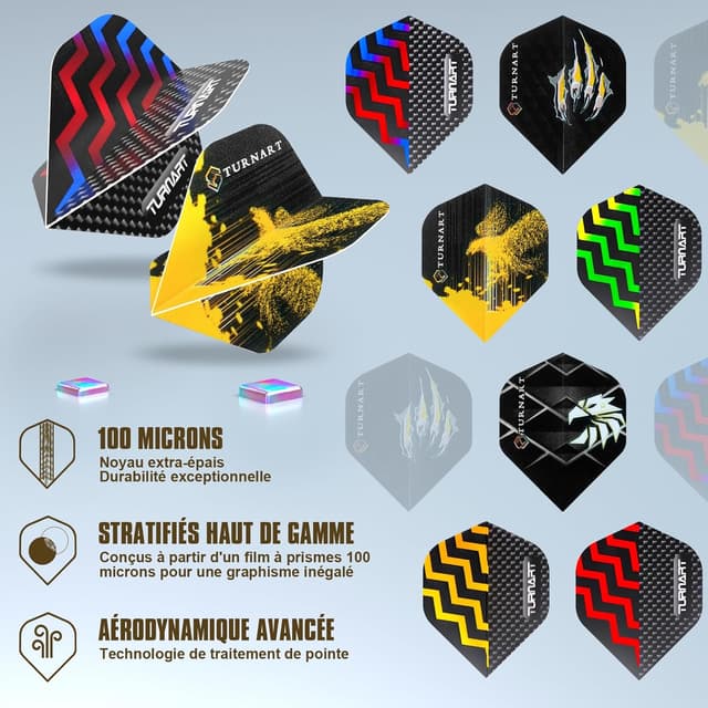 Thumbnail 6 de Turnart fléchettes acier 12 pièces – pointes acier, ailettes et accessoires (cibles 22/24)