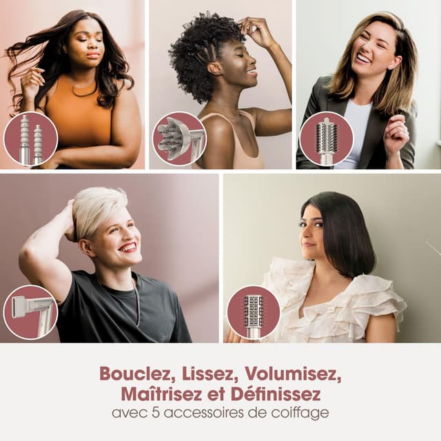 Detalle de Shark FlexStyle styler à air chaud multi-styles avec boucleurs auto-enroulants, 5 accessoires