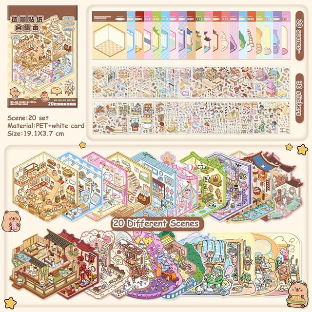 Thumbnail 1 de Wiskowee 20‑set 3D House Sticker Kit