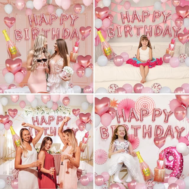 Detalle de Conleke Rose Gold Birthday Balloon Set